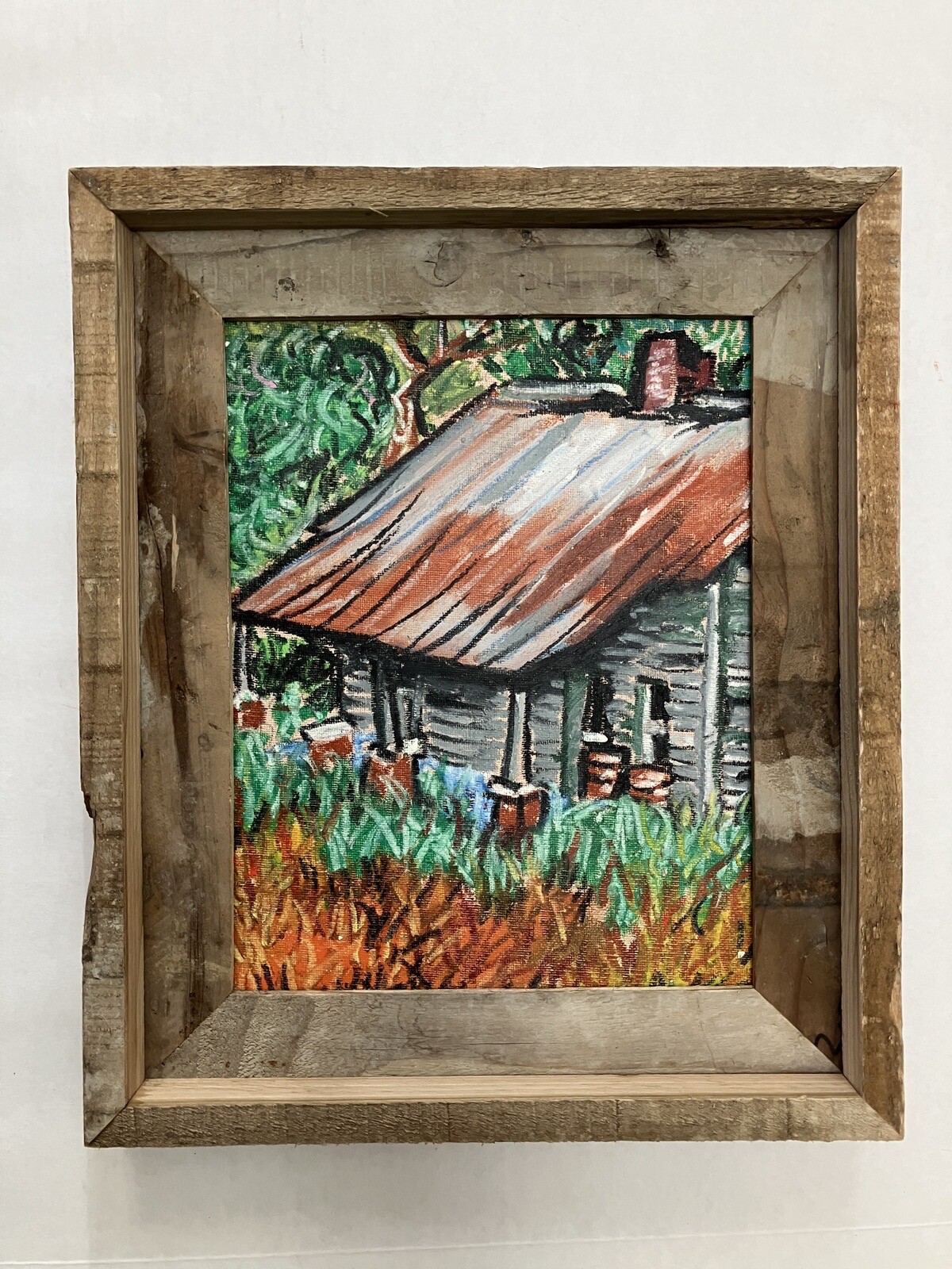 Old Appalachian Rustic Farm House with Tin Roof in deep mountains wood Framed