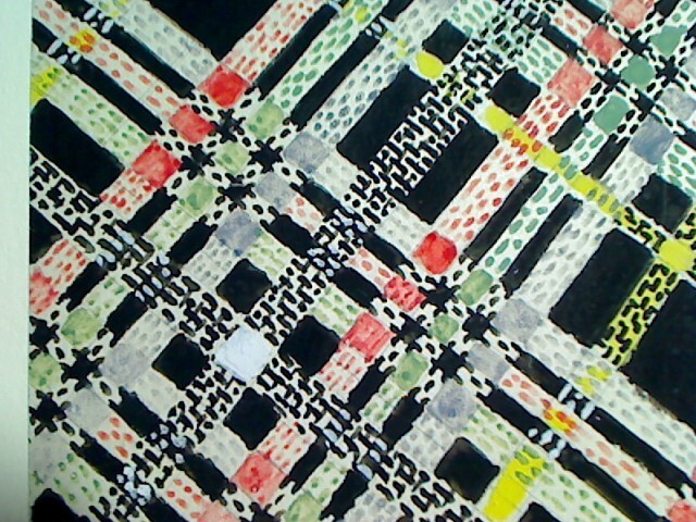 Arthur Litt, gouache on paper, fabric design