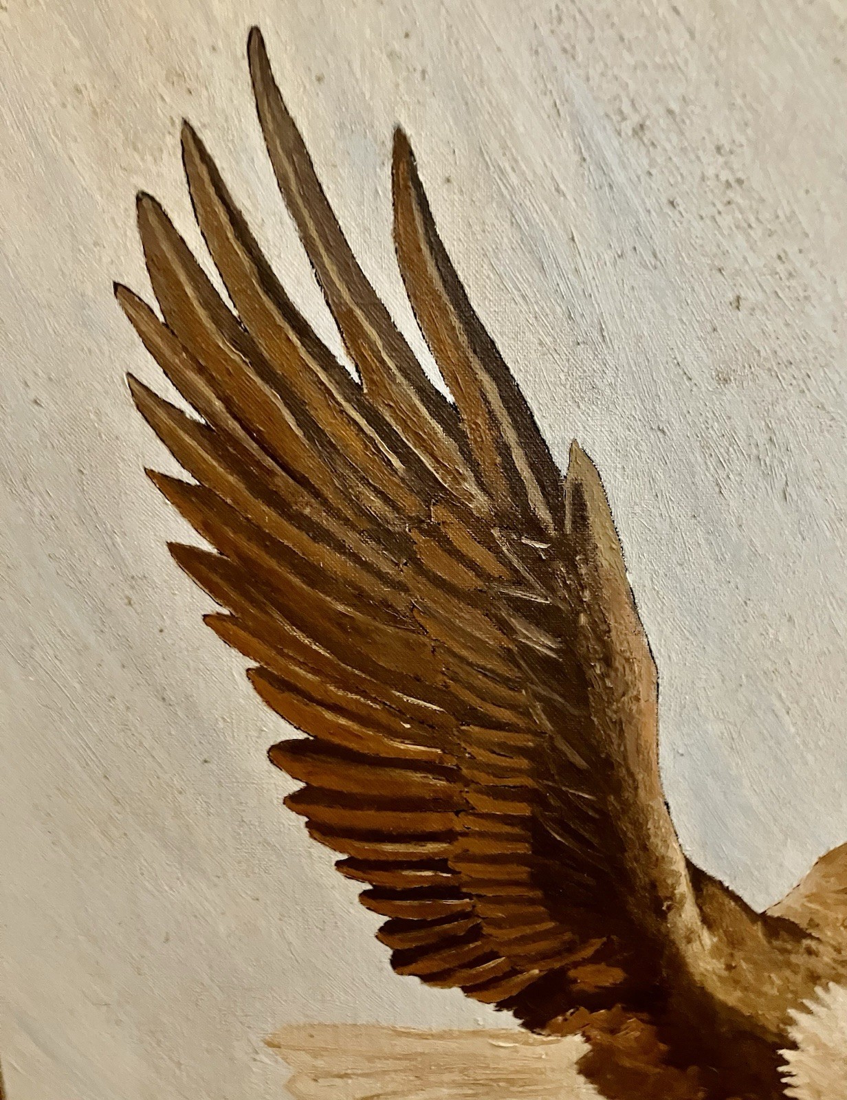 Original Oil on Canvas Titled, «Pouncing Eagle in Flight» by DG Pennachio, 1983