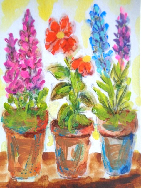 ACEO Colorful MIXED FLOWERS PLANTS Still Life Painting ART