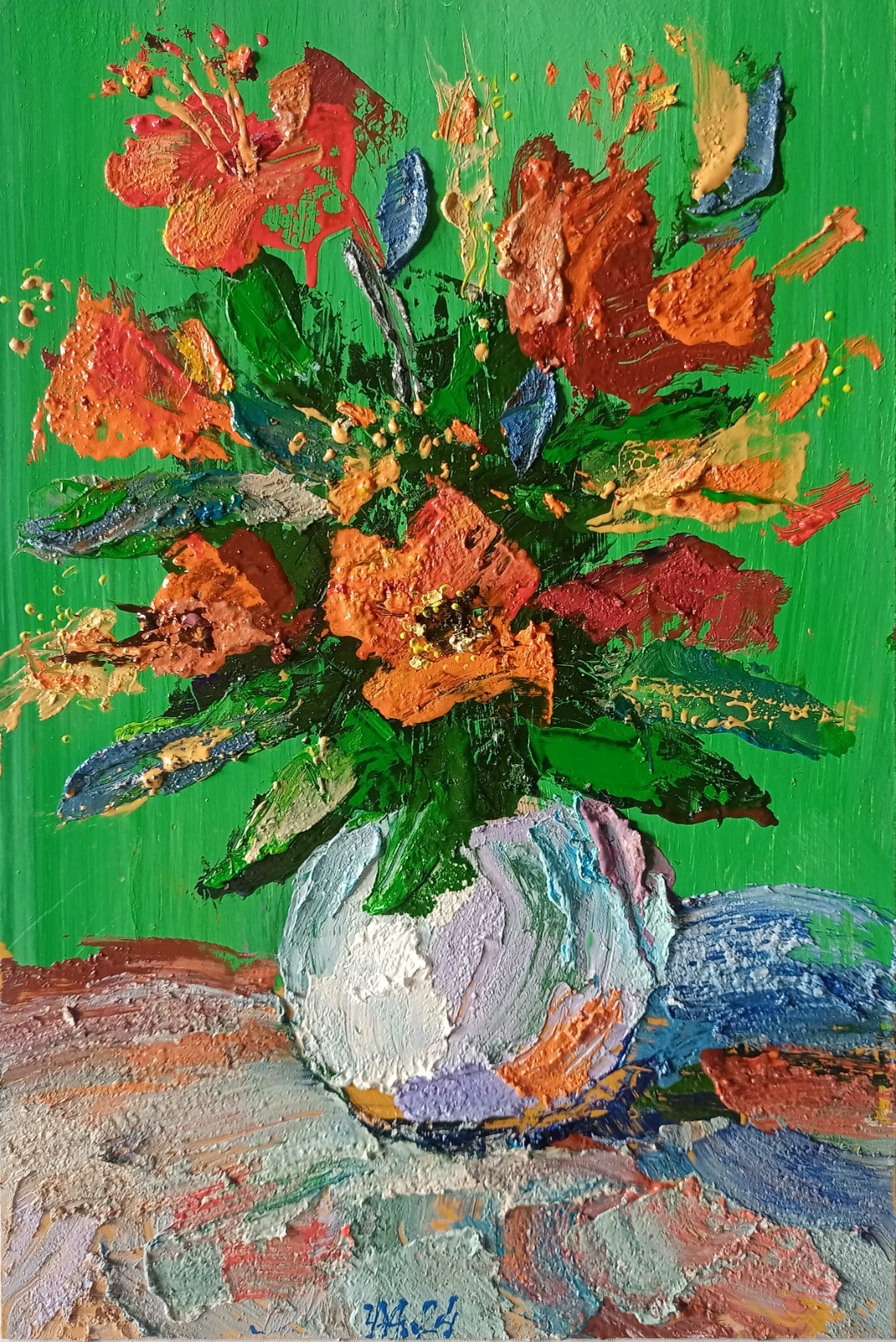 Poppies Impasto Painting Original Art Impression Oil Painting 11.8 x 7.8 in
