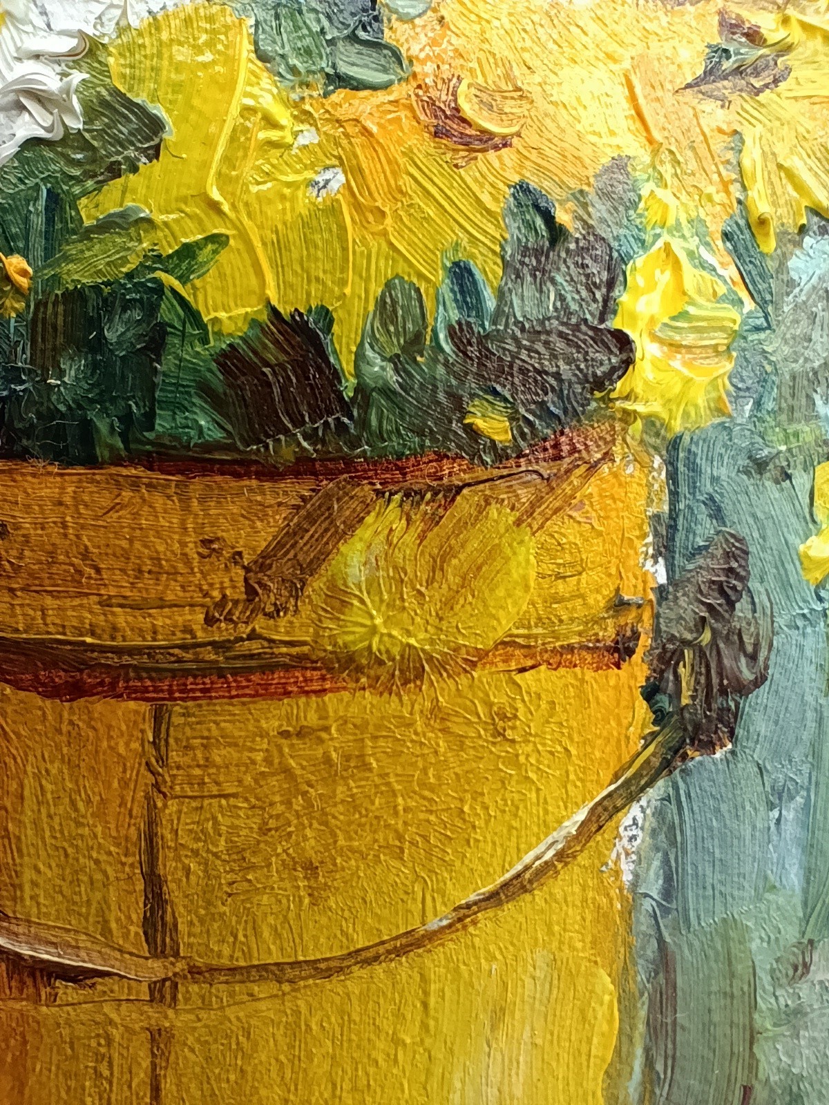 Yellow Flowers Original Oil Painting 4×6 Framed Signed Floral Still Life Art