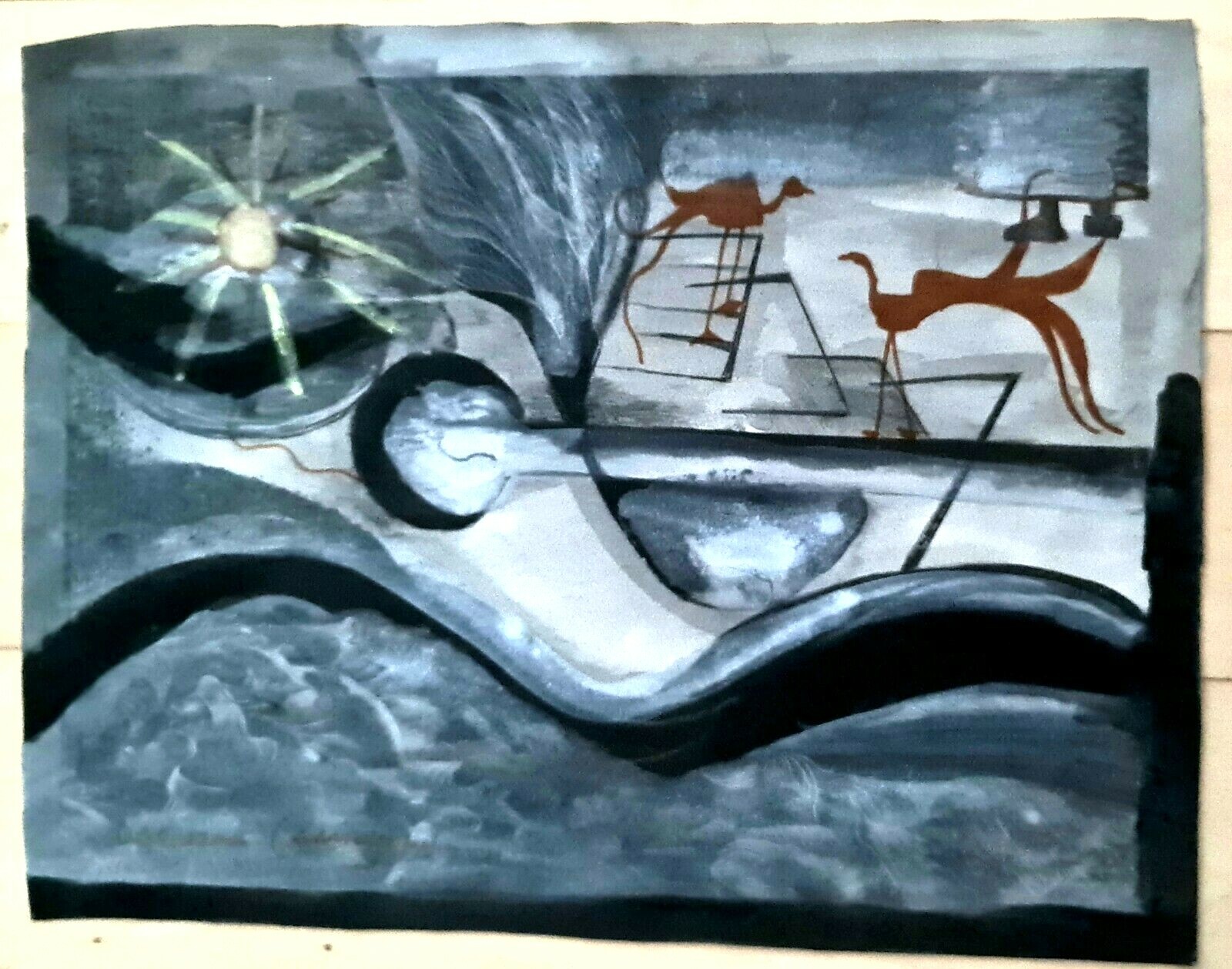 LEONORA CARRINGTON 17.5″ x 13.5″ GOUACHE INK ON PAPER