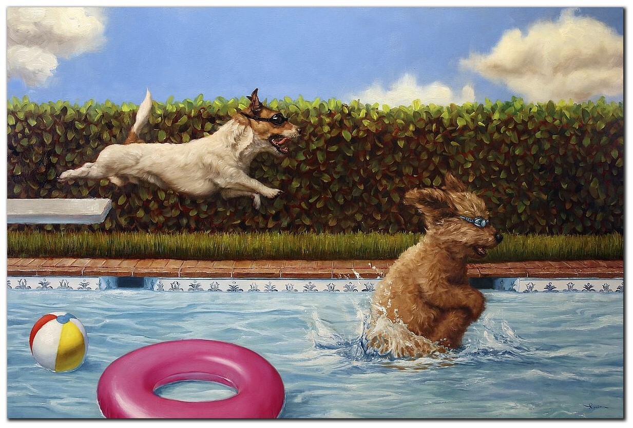 Pool Party II by Lucia Heffernan Gallery-Wrap Canvas Giclee Art (16 in x 24 in)