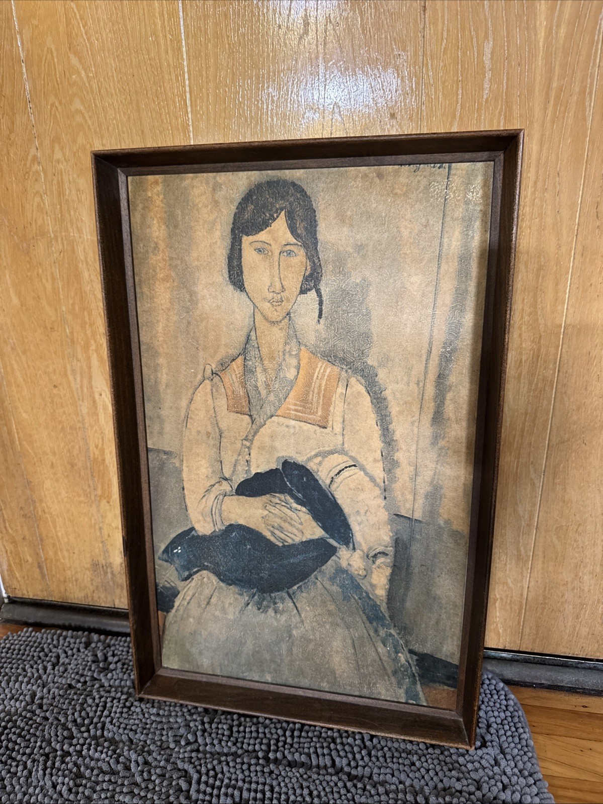 Gypsy Woman with Baby by Artist Amedeo Modigliani Art Print 23.5”x14.5