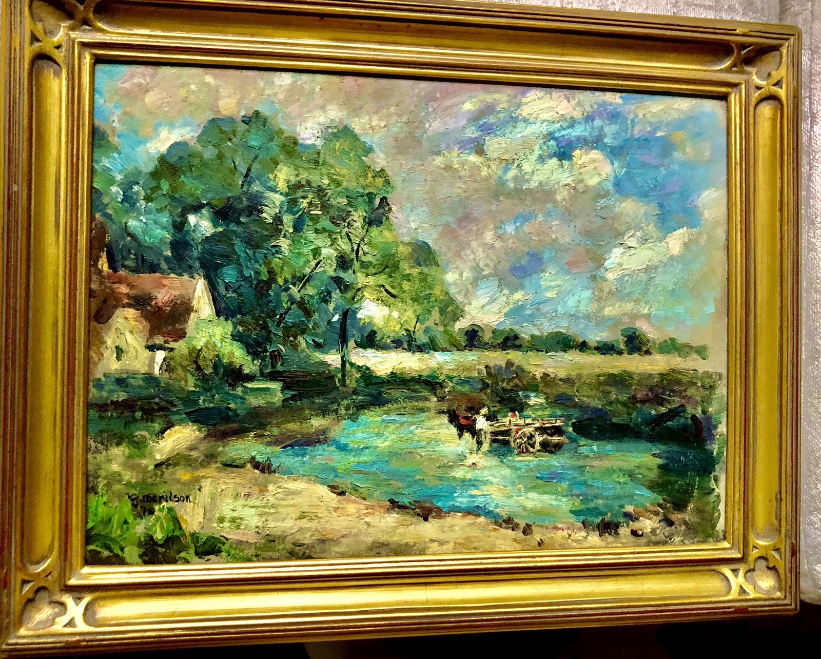 EXTRAORDINARY POST IMPRESSIONIST LANDSCAPE NJ ARTIST GLORIA MERILSON 1926-2005