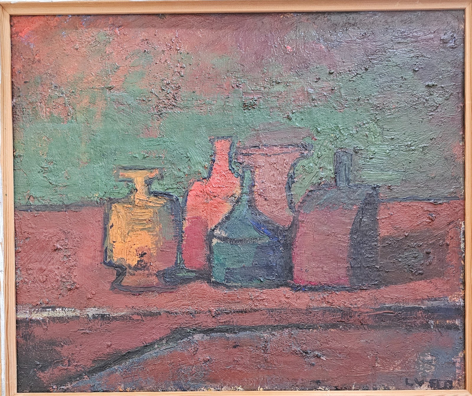 ORIGINAL SCANDINAVIAN OIL PAINTING SWEDISH MODERNIST STILL LIFE LARS VIDLUND