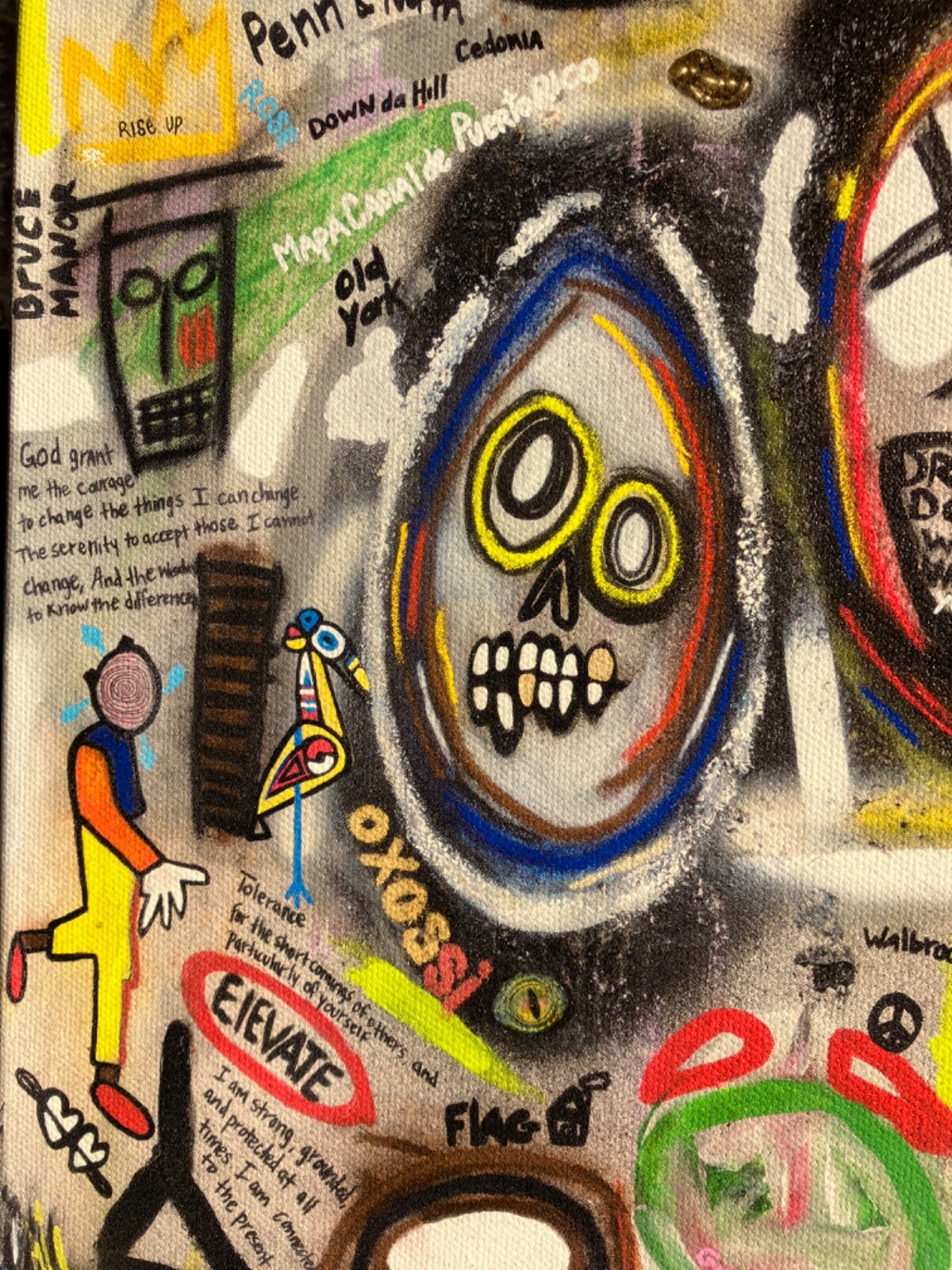 Original postmodern graffiti style reference colorful giclee canvas print