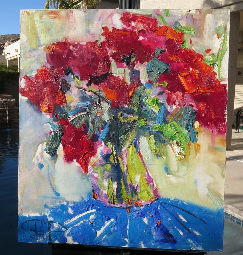 STILL LIFE IMPRESSIONISM OIL CANVAS ORIGINAL PAINTING RUSSIAN ACADEMY ART SIGNED
