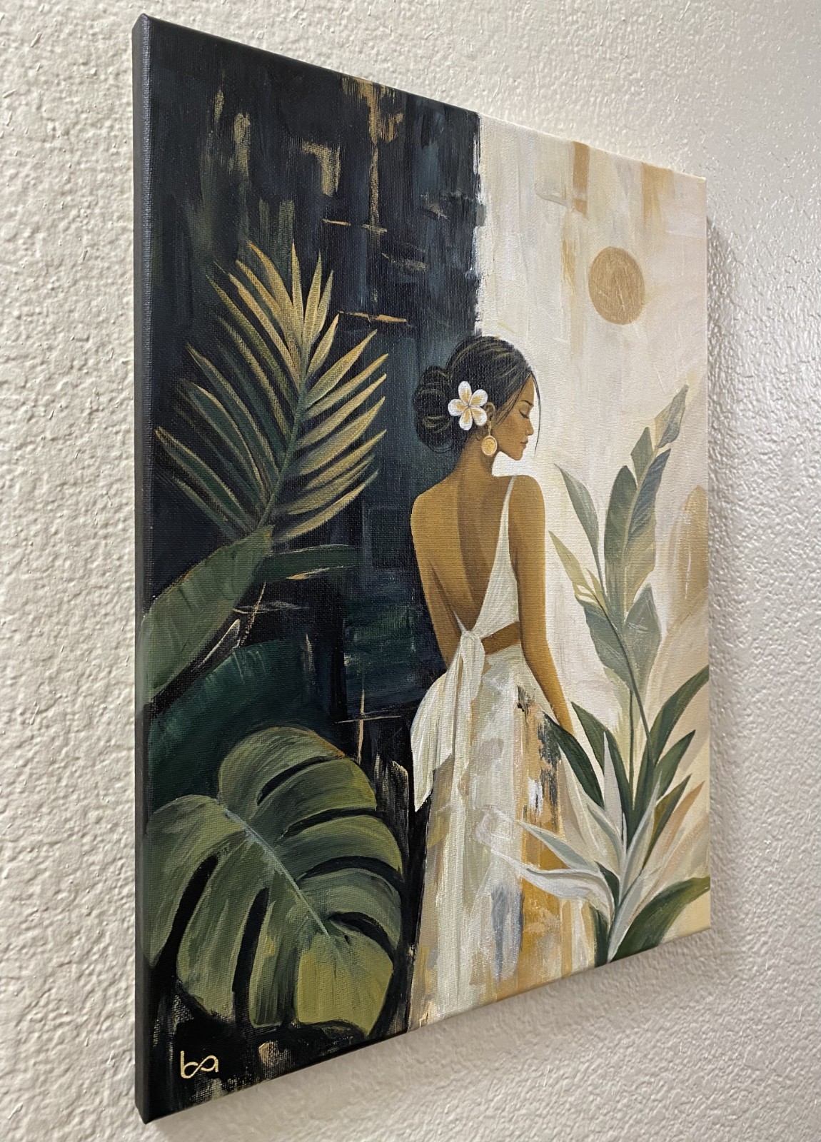 Abstract Figure Art 12×16″ Canvas Original Acrylic Painting Woman in Earth Tones