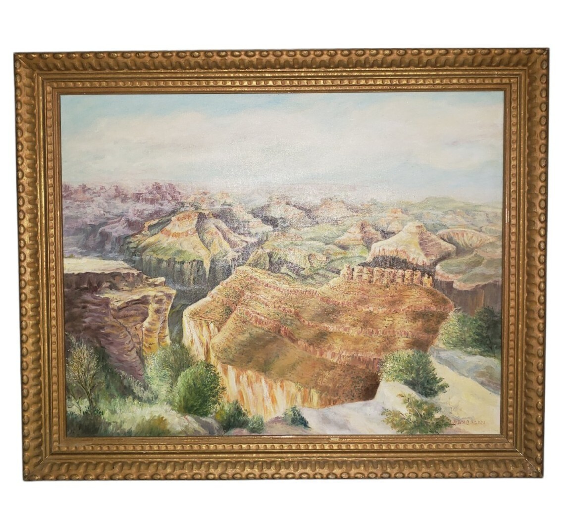 Vintage Jean B. Egan Oil Painting Grand Canyon National Park Signed Framed