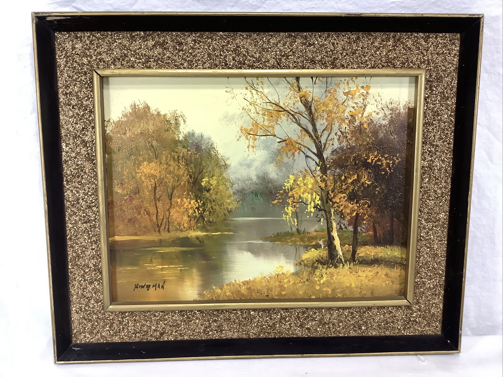 EUGENE KINGMAN Original 12”x16”LANDSCAPE MID CENTURY MODERN OIL ON CANVAS