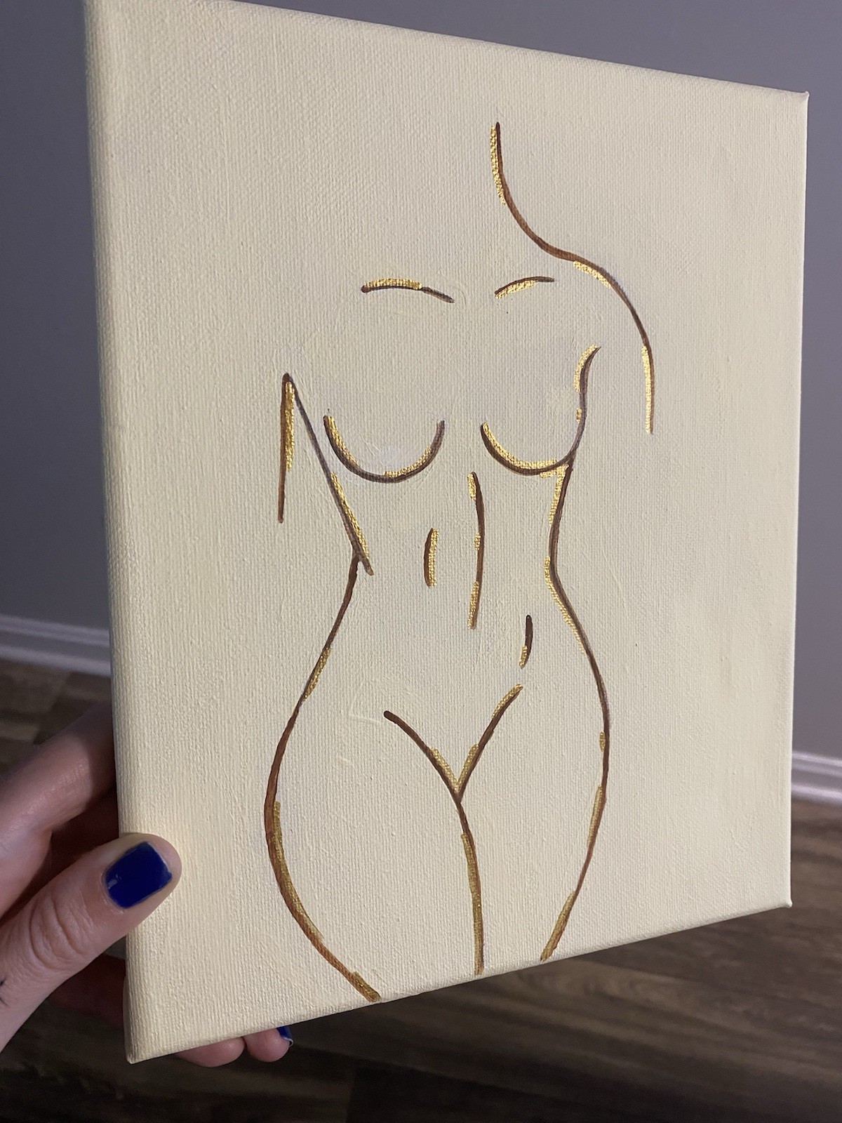 8×10 Inch Acrylic Painting On Canvas Female Body Painting for Home Decor Art