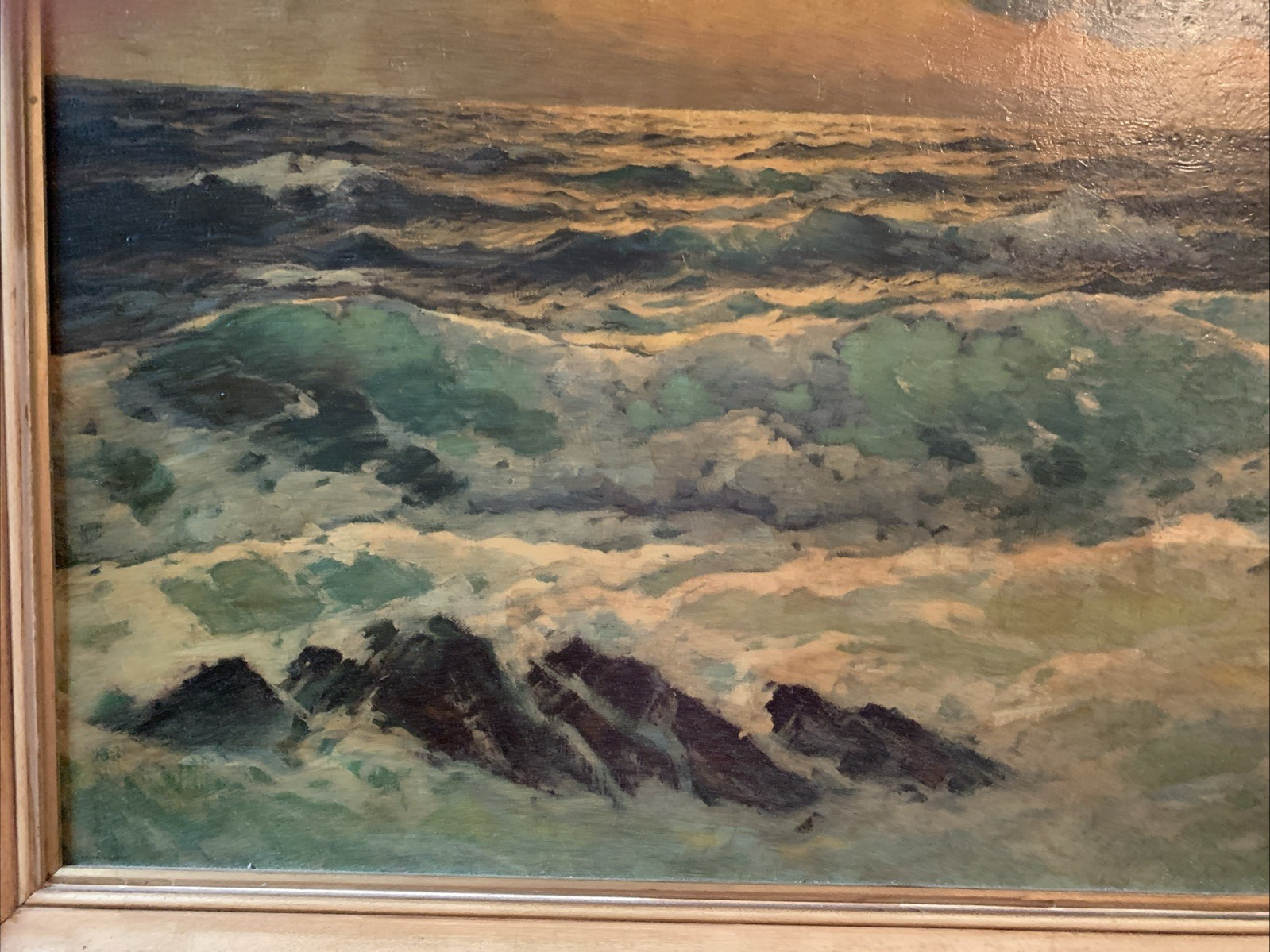 ALEXANDER DZIGURSKI 36×24 SEASCAPE Framed LITHOGRAPH