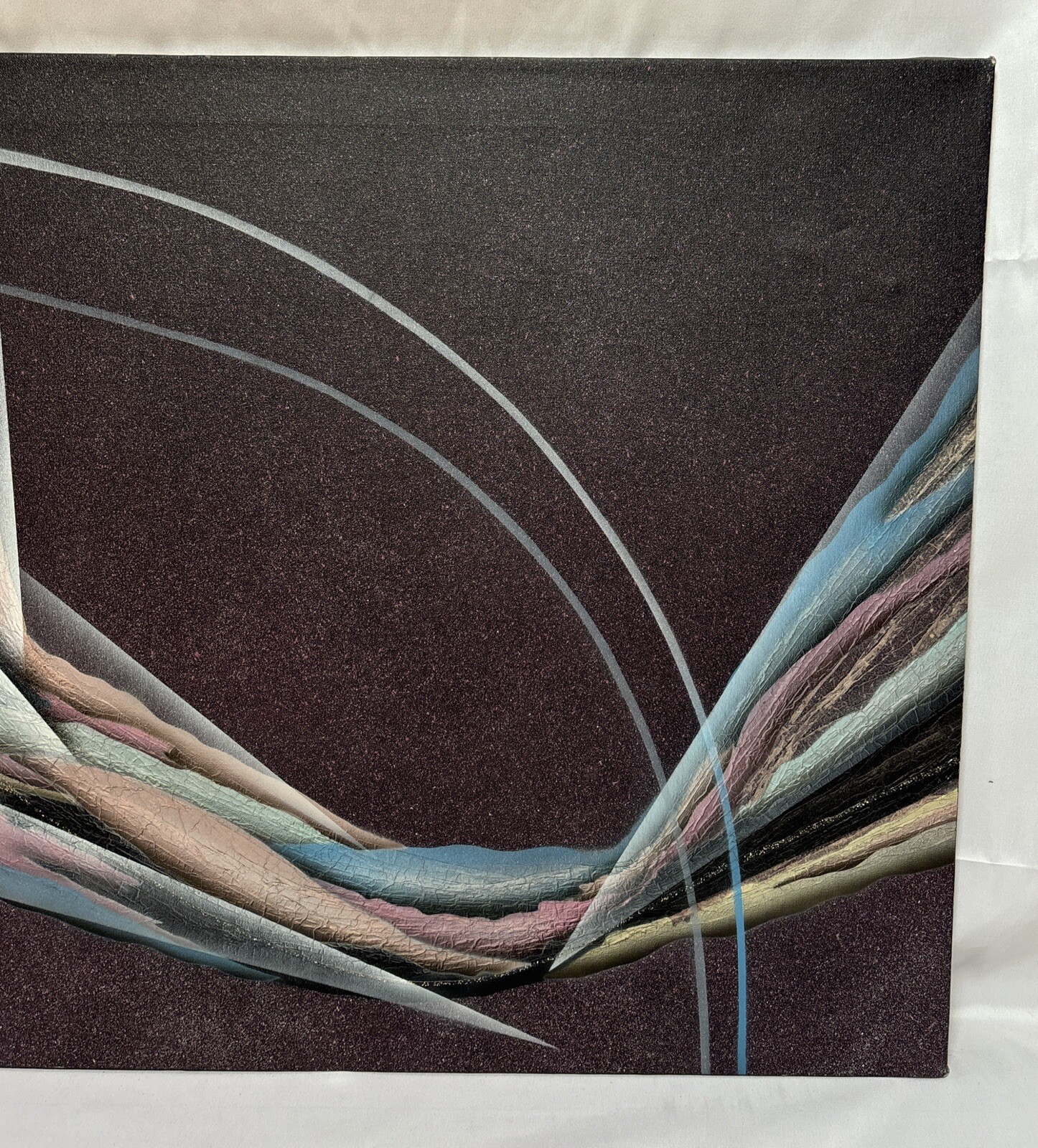 Vintage Original Kingston Mixed Media Painting Futurism Abstract Illusionism 36
