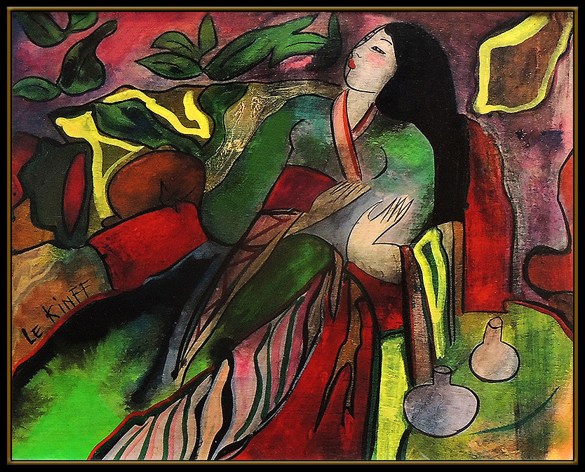 Linda Le Kinff Original Painting Oil On Board Signed Portrait Modern Cubism Art