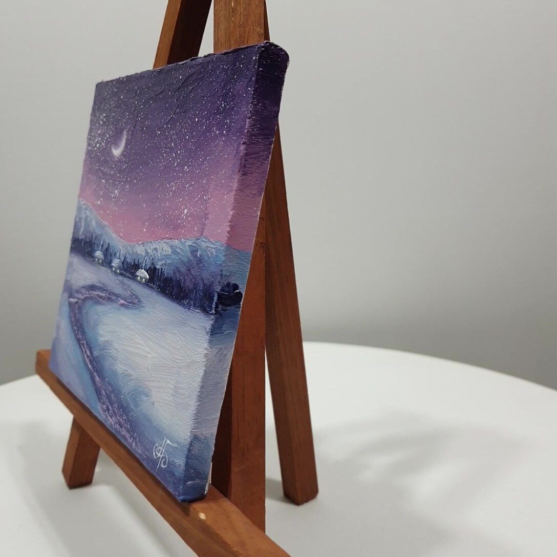 Ukraine Artist Original Winter Landscape Painting Wall Art Decor Gift Signed
