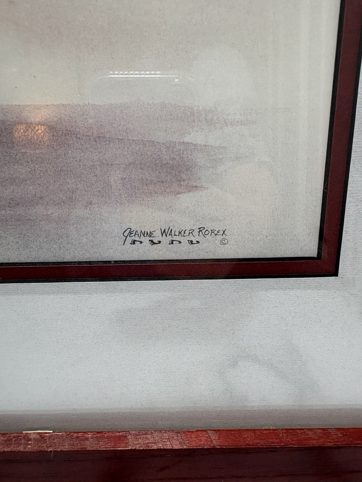 Jeannie Walker Rorex Matted ,Framed & Signed Painting Artwork 19 X 26 1/8”
