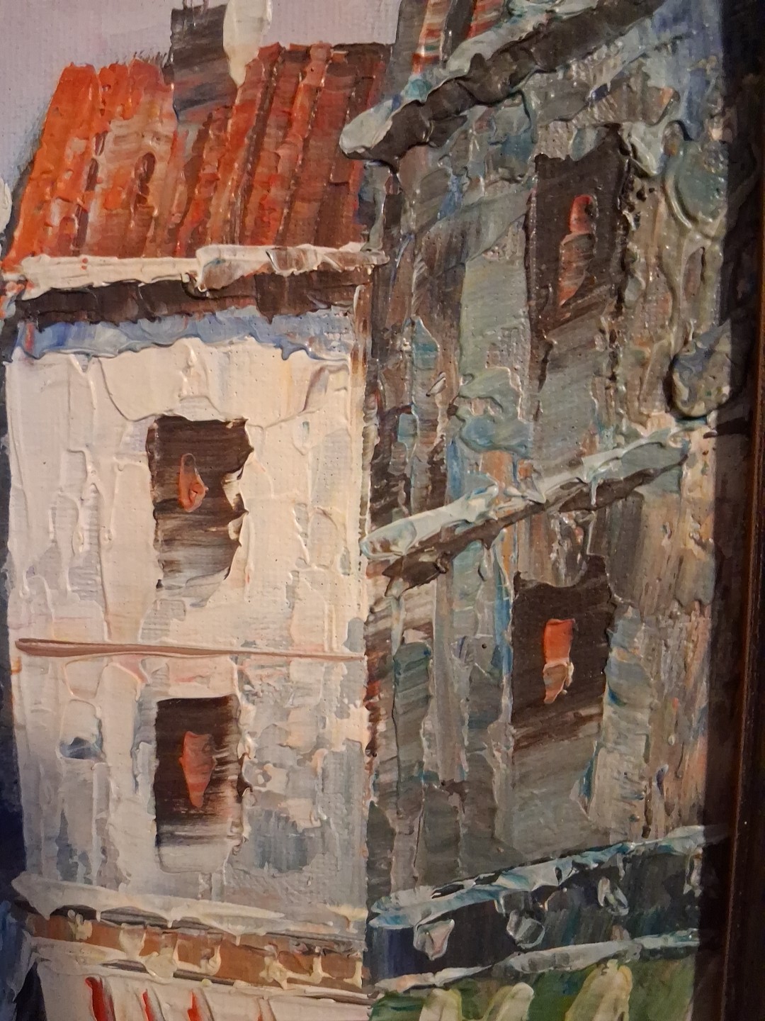 Vintage Burnett Paris Street Scene Fine Art Oil On Canvas Painting Framed