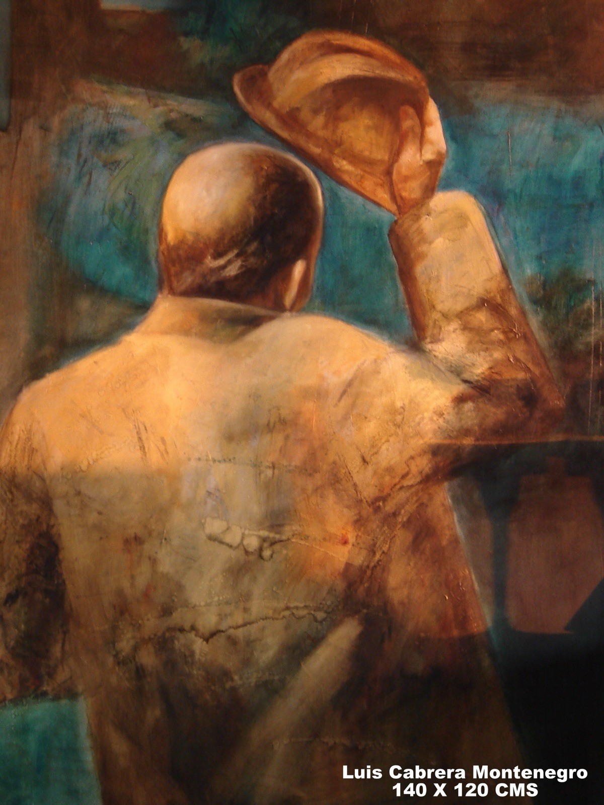 Luis Cabrera Montenegro Mixed Media 4X6 FT From a Private Miami Beach Collector