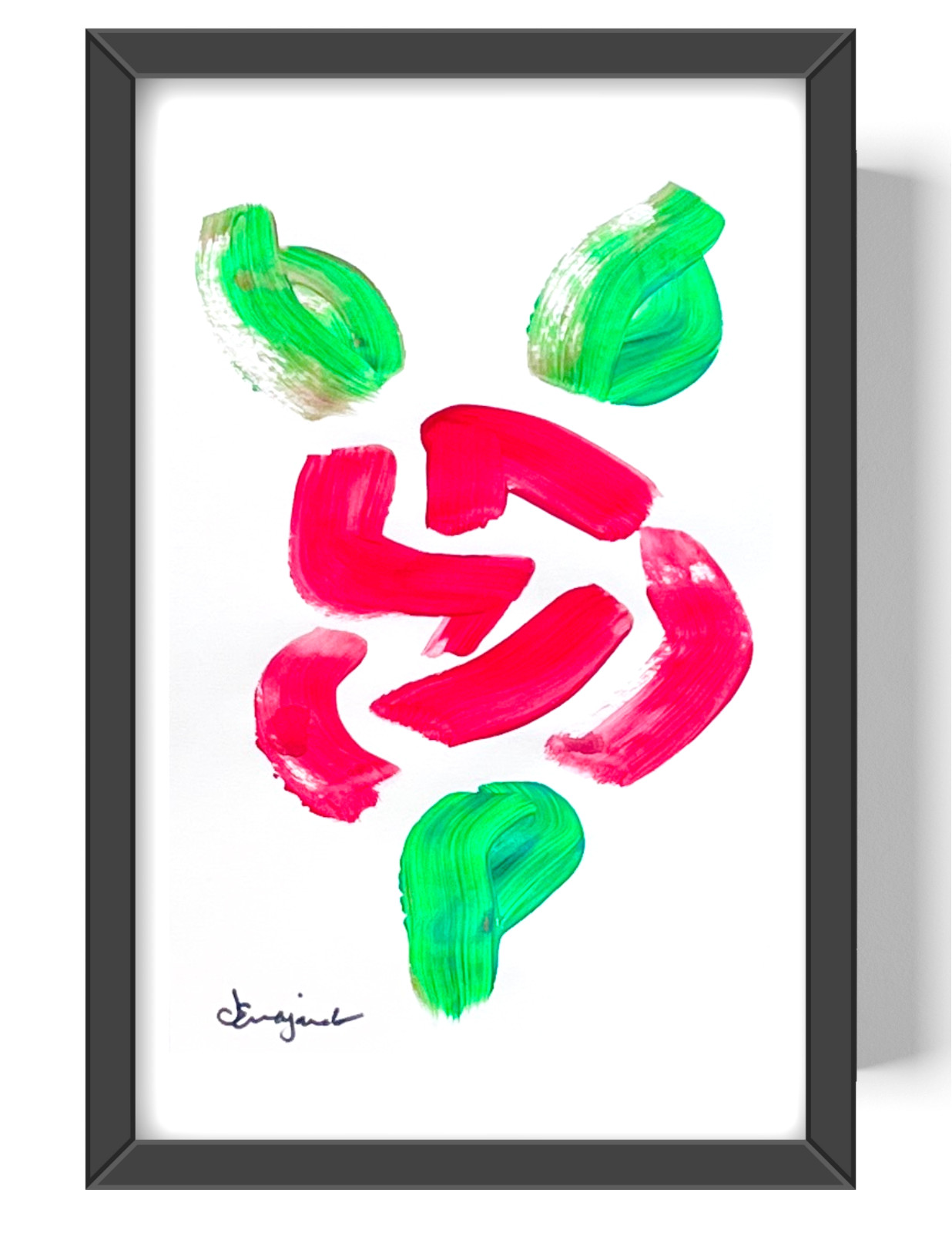 Guajardo Art Rose Shaping Up 9X6 Paper Unique Abstract Expressionism