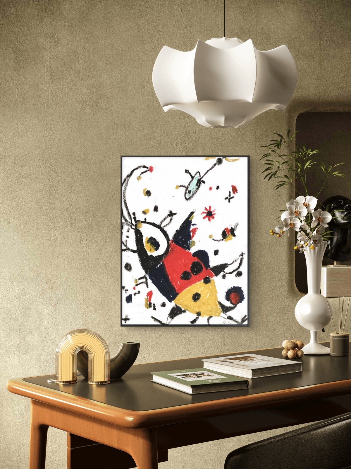 Abstract Bug Monster Botanical Bright Modern Geometric Original 11 by 14 Canvas