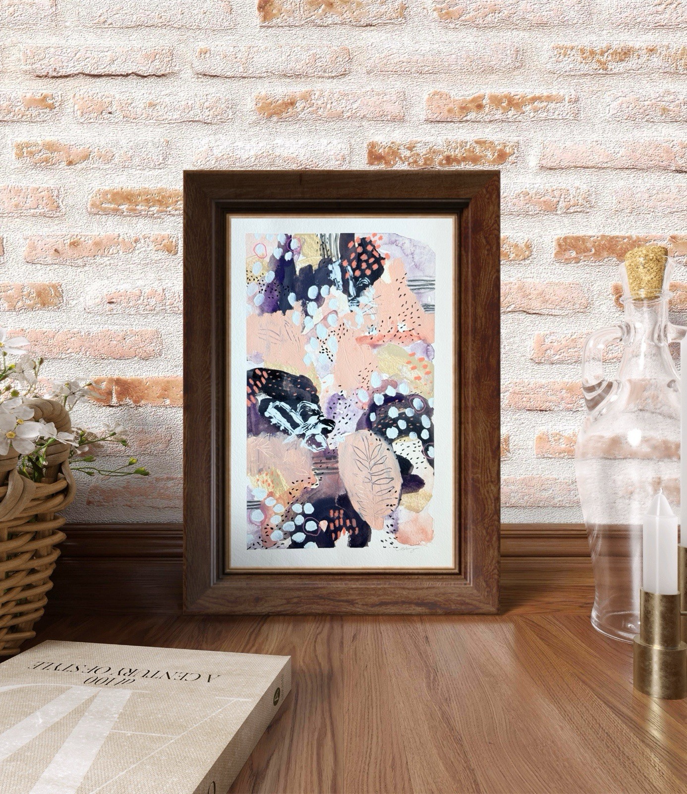 Original Abstract Mixed Media Art Signed 12”x18” Painting By Natasha Curry