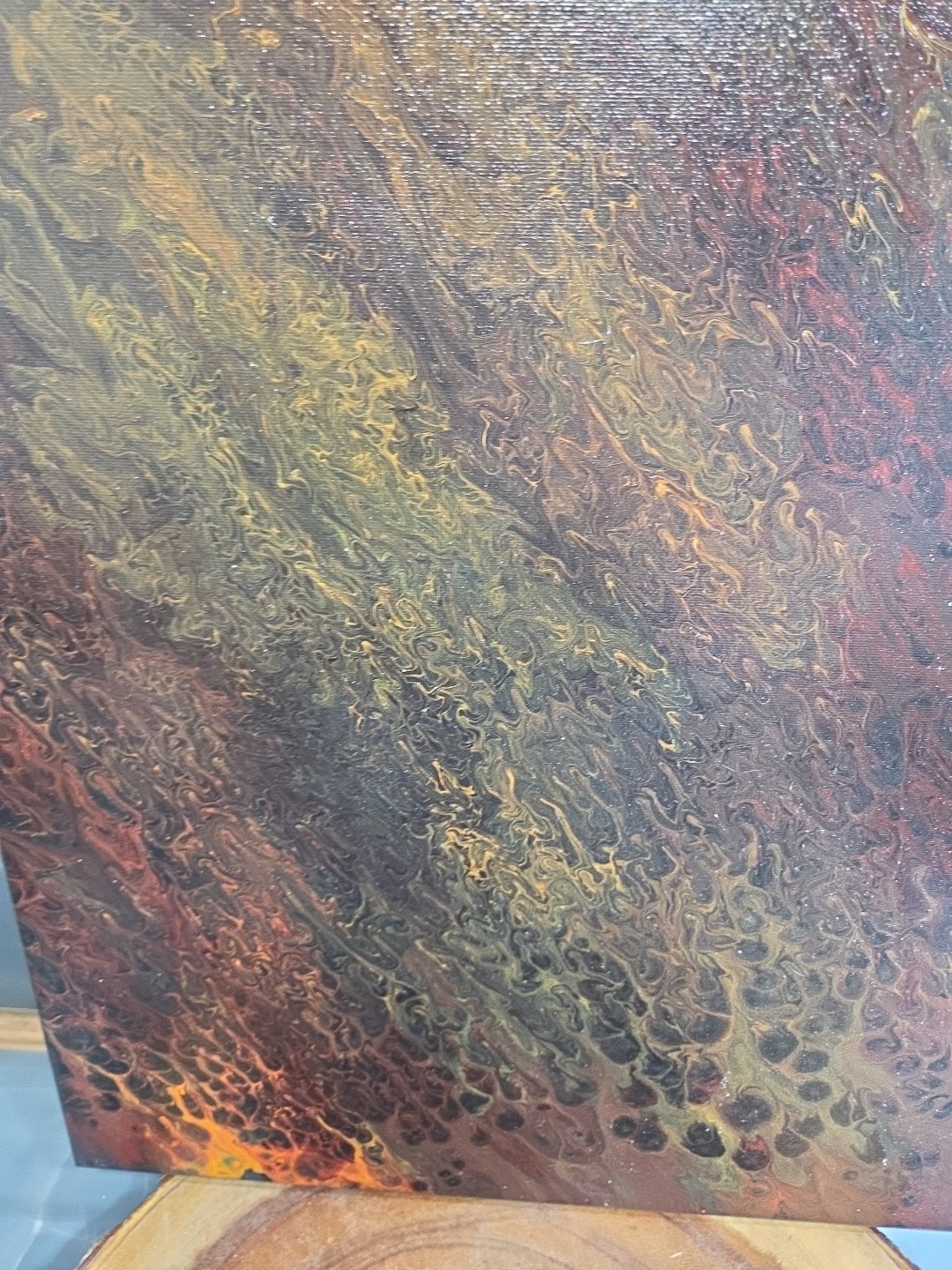Original Abstract Art(16″ X 20″)Hand Painted Acrylic Canvas Art[Faded Flames]