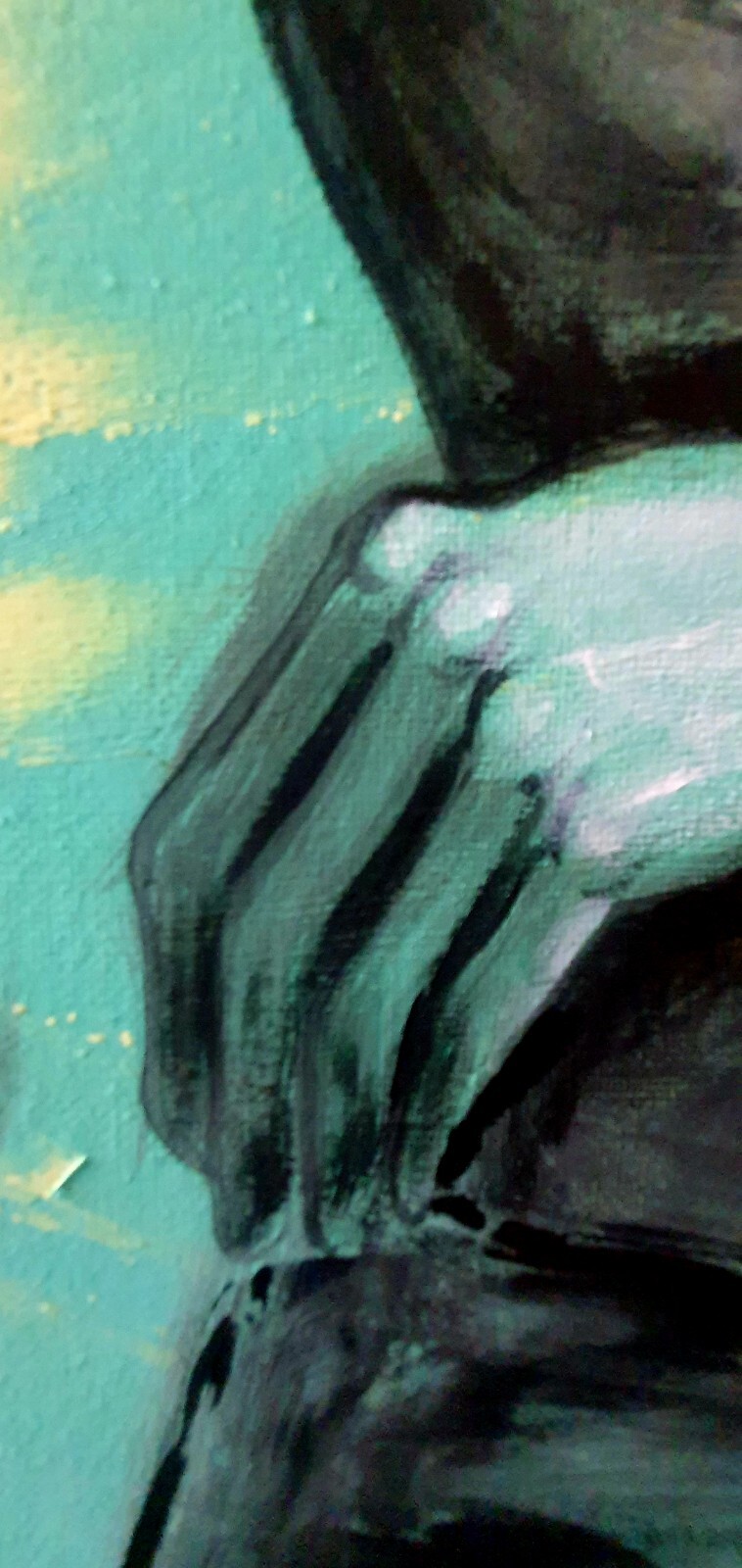 Bodybuilding on Canvas, Abstract Painted Male Torso, Figurative Art, Muscles 70×50