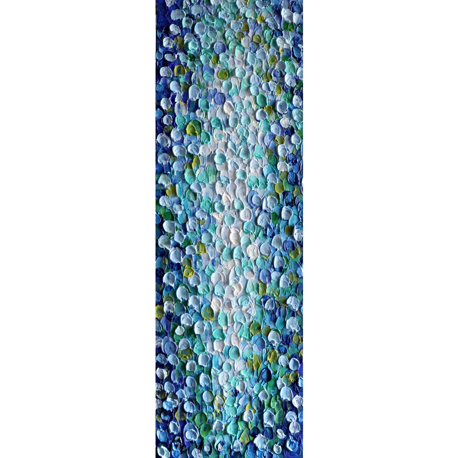 River Drops Water Reflection Art 10×30 Original Palette Knife Painting