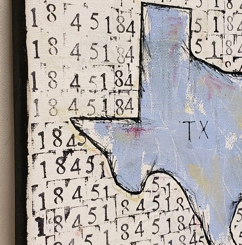 Original Abstract Modern Minimal Painting By K.A.Davis » Texas 1845 «