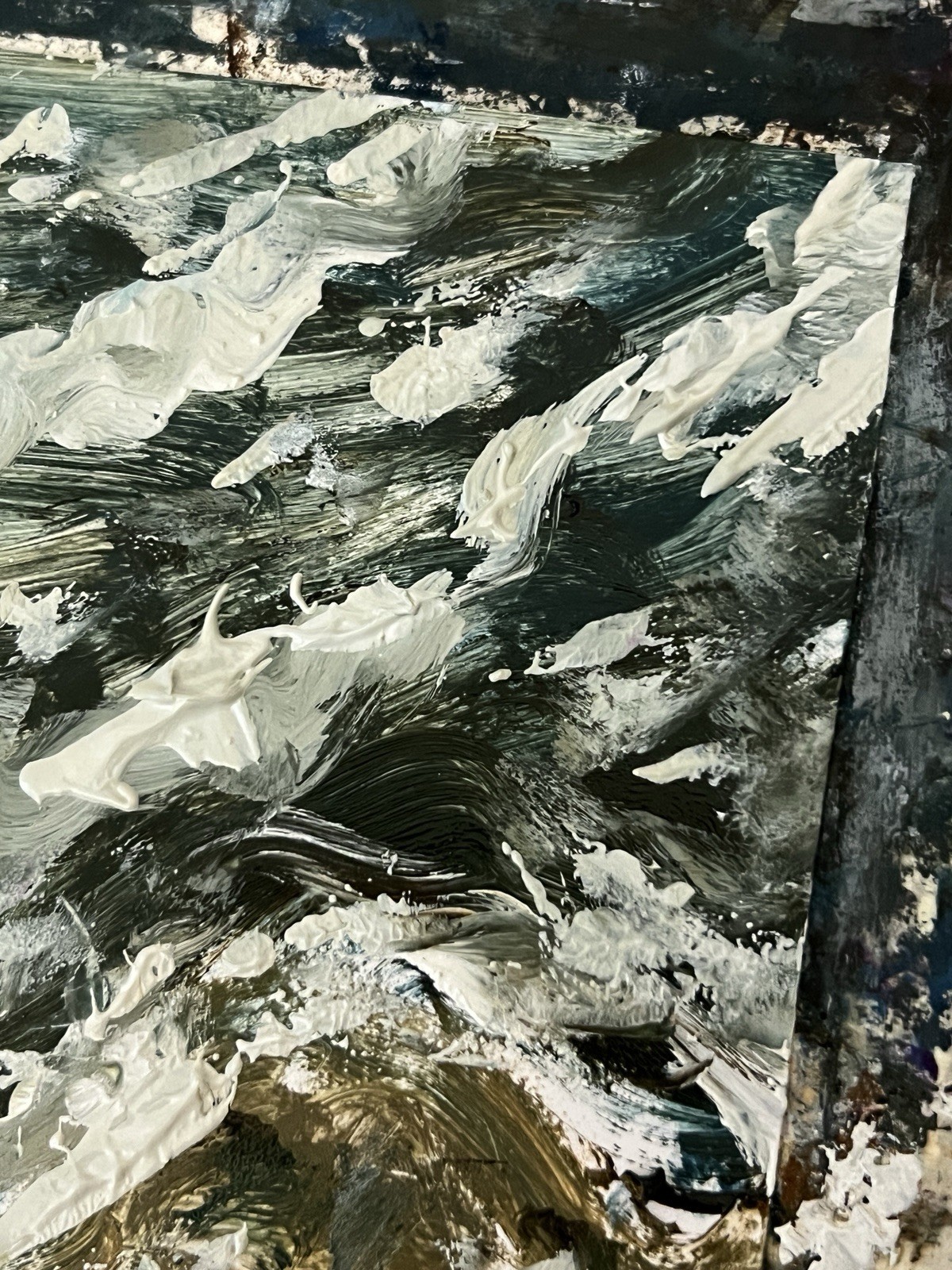 Outer Banks NC Ocean Expressive Art • Textured Seascape • Beach House Wall Decor