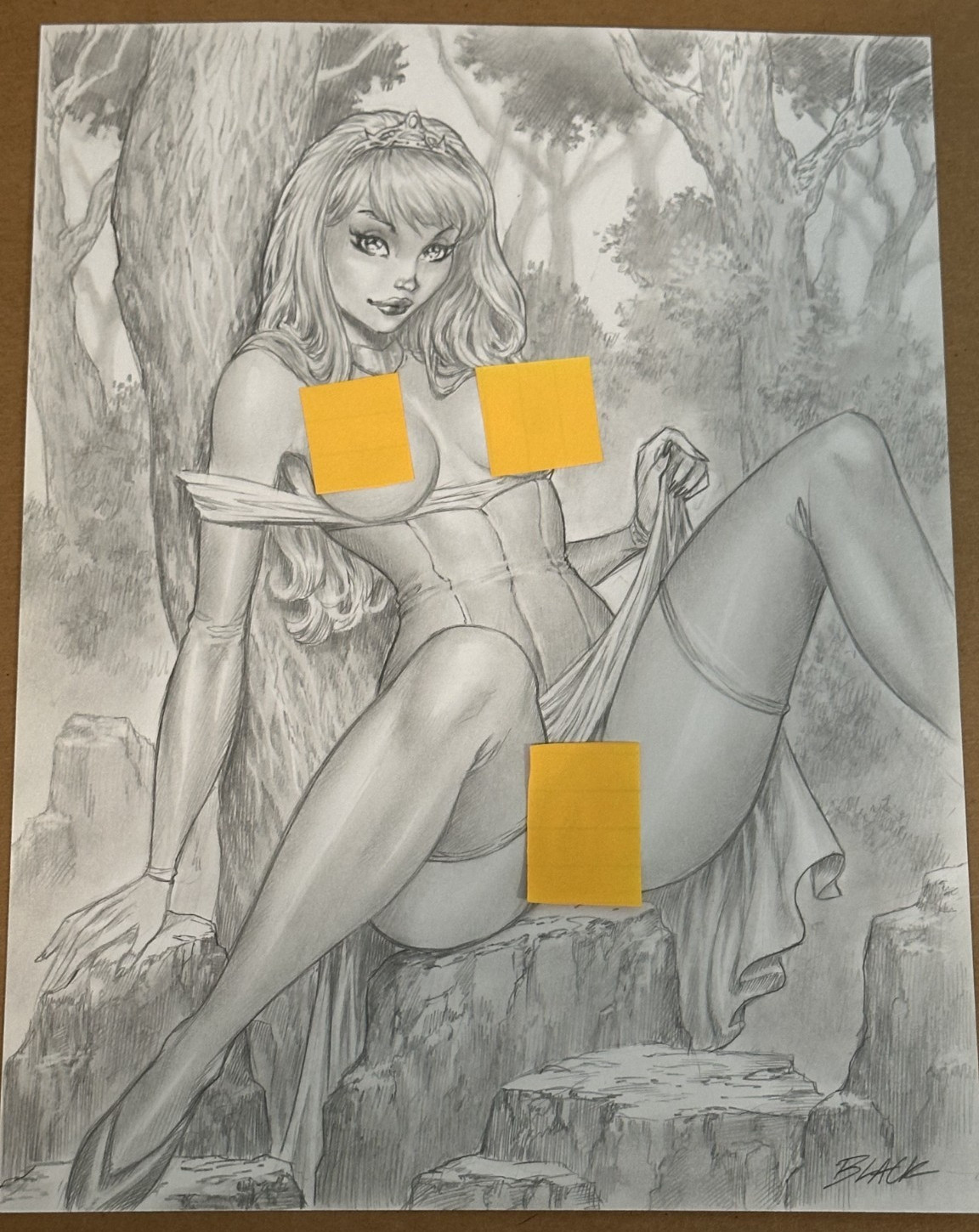 Deacon Black (DBlack) Original Art — Pencil and Shading — Nude — Disney/Aurora