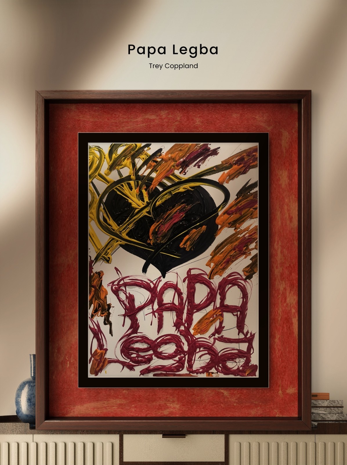 Trey Coppland, Papa Legba, Abstract Acrylic Canvas, 24+30 in, 2024, Signed