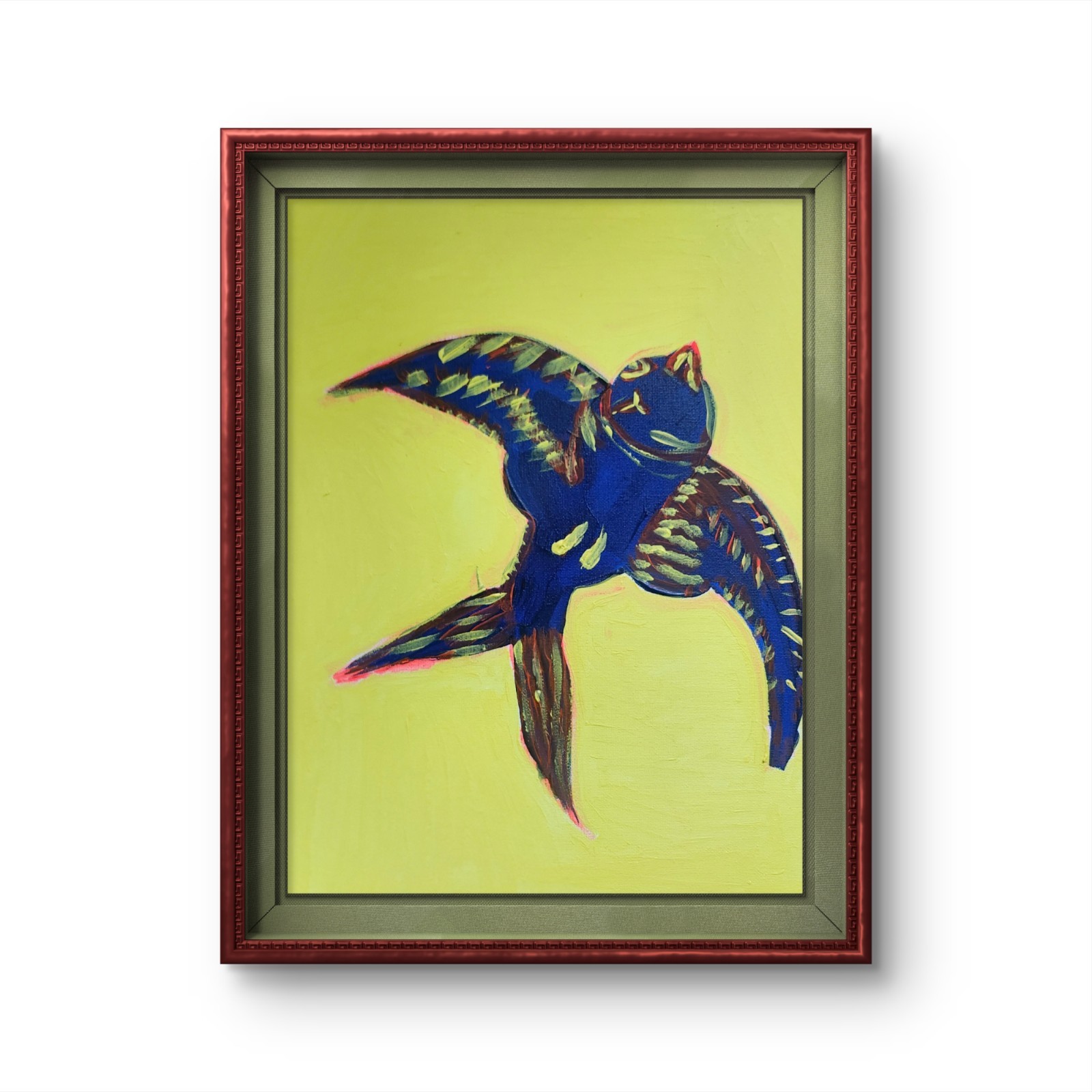 Bird In Flight Colorful Neo Expressionist Original Wall Art 11×14 Canvas.