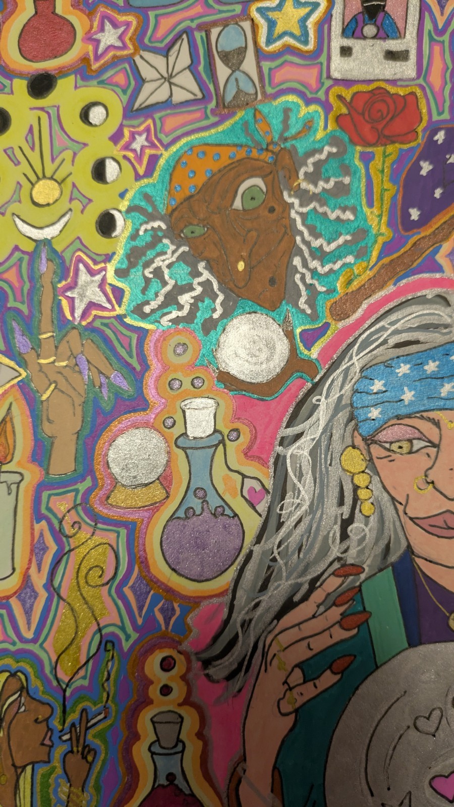 «The Cosmic Seer» Fortune Teller, Magic, Potion, Gypsy, Crystal Ball, Stars