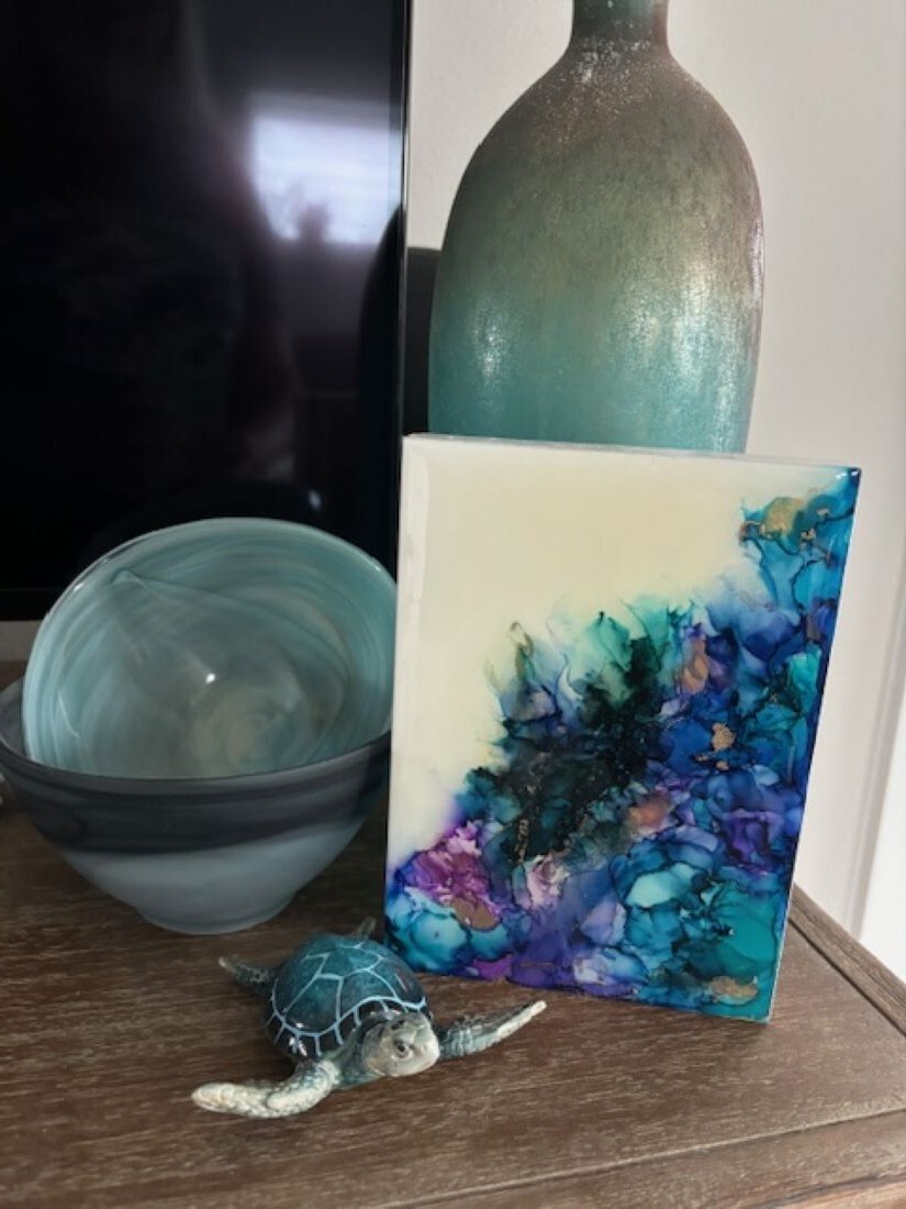 Dreaming In Color, Alcohol Ink Artwork, 5 x 7