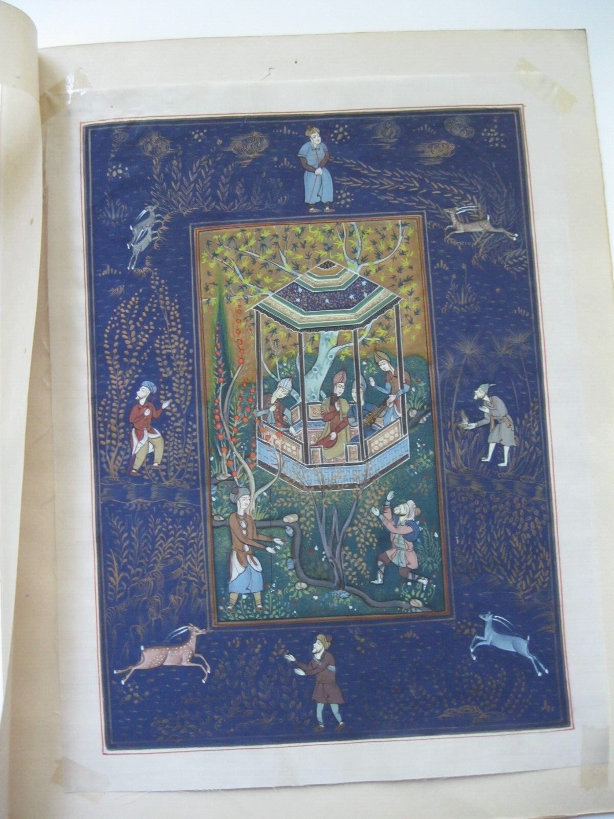 Vintage RAJASTHAN INDIA MOGUL MINIATURE SCENE on fine silk Rama Krishnan