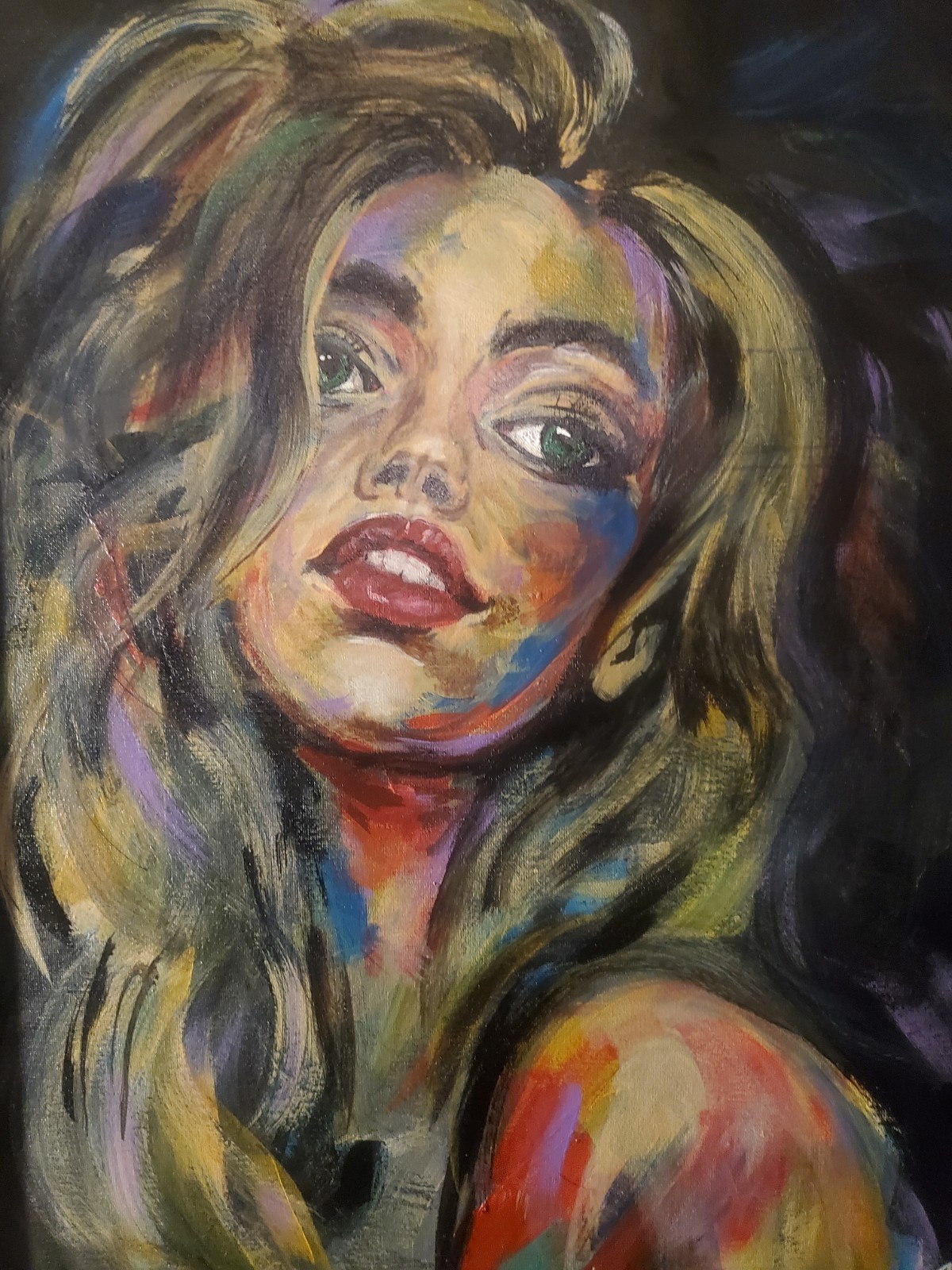 “Painted Soul” – Original Acrylic Portrait on 16×20 Canvas