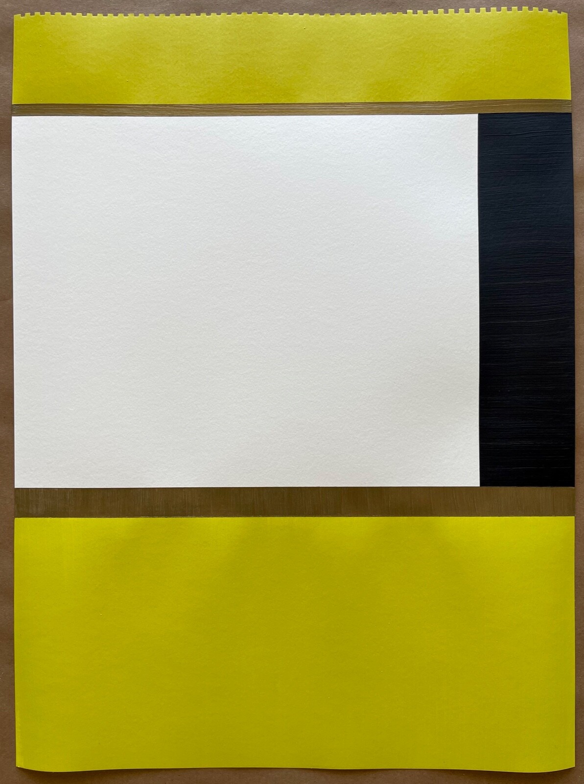 ORIGINAL MODERNIST ACRYLIC ON PAPER PAINTING GREEN BLACK AND WHITE
