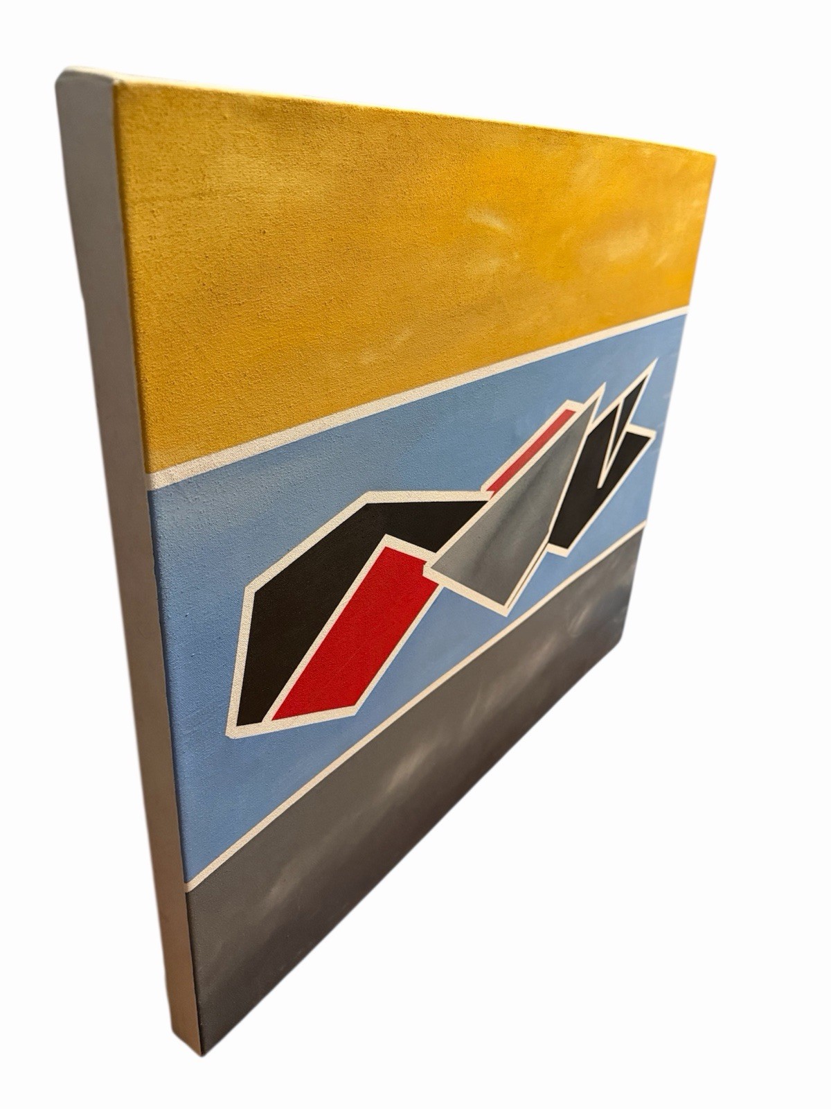 Large Geometric Abstract Modernist Oil Painting on Canvas – Multi Color