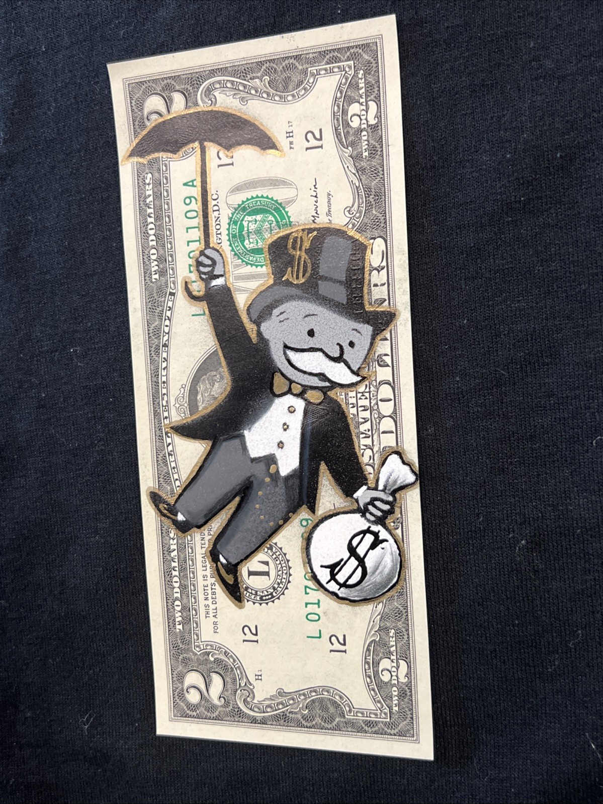 Monopoly Man Money Storm 2 Dollar bill painting Graffiti Art Street Art