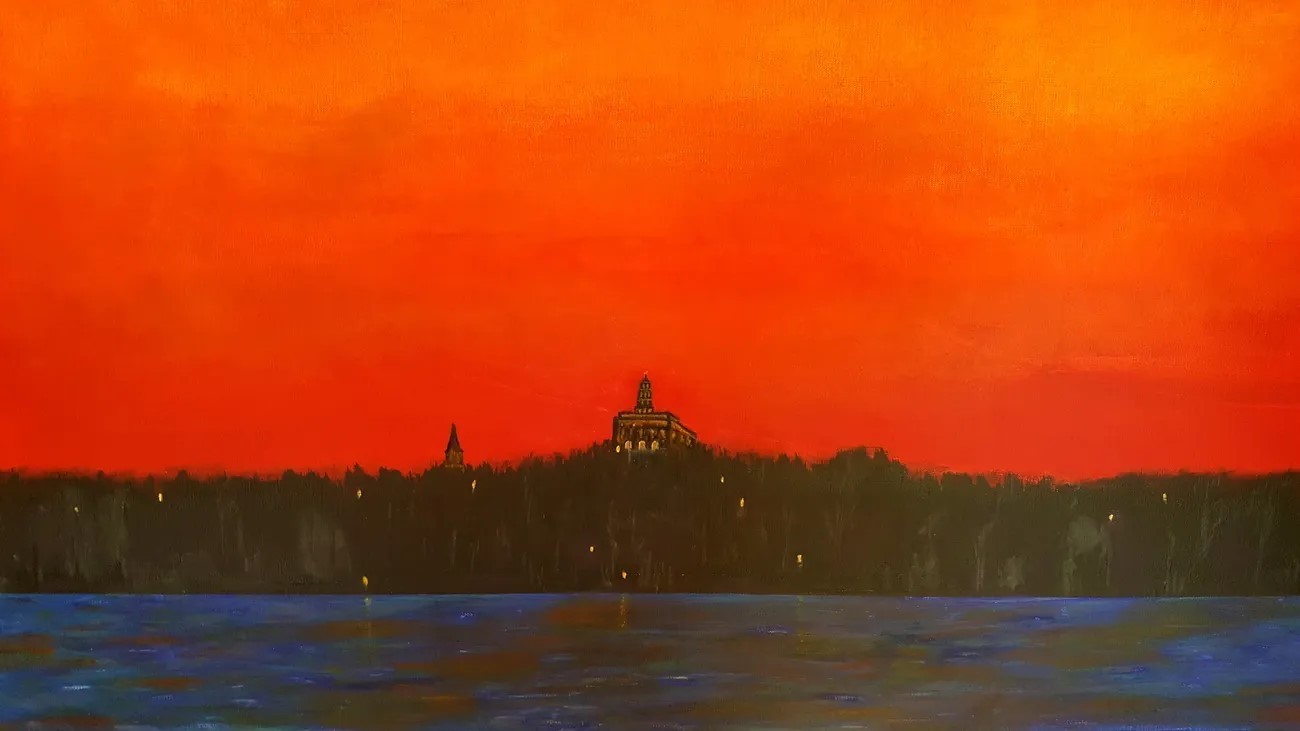 Acrylic on Canvas Art – painting of Nauvoo RLDS Temple in Nauvoo, Illinois