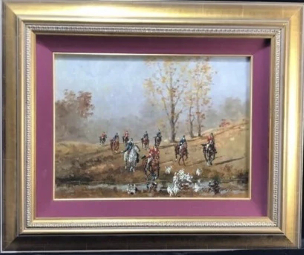 Hungarian Artist Vecsey Kalman 1925 – 1996 Horses Fox Hunting Painting Beauty!