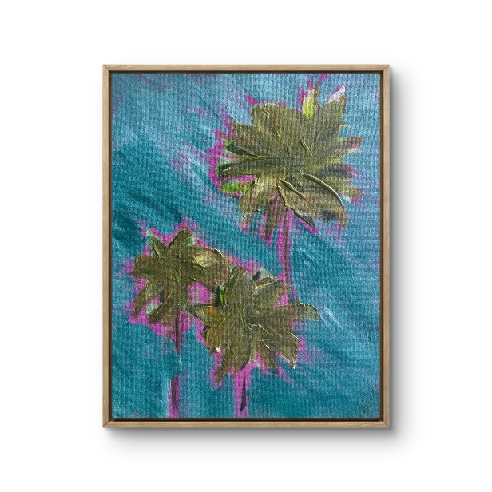 Palm Trees Seascape Impression 11×14 ABSTRACT IMPRESSIONISM Signed Original
