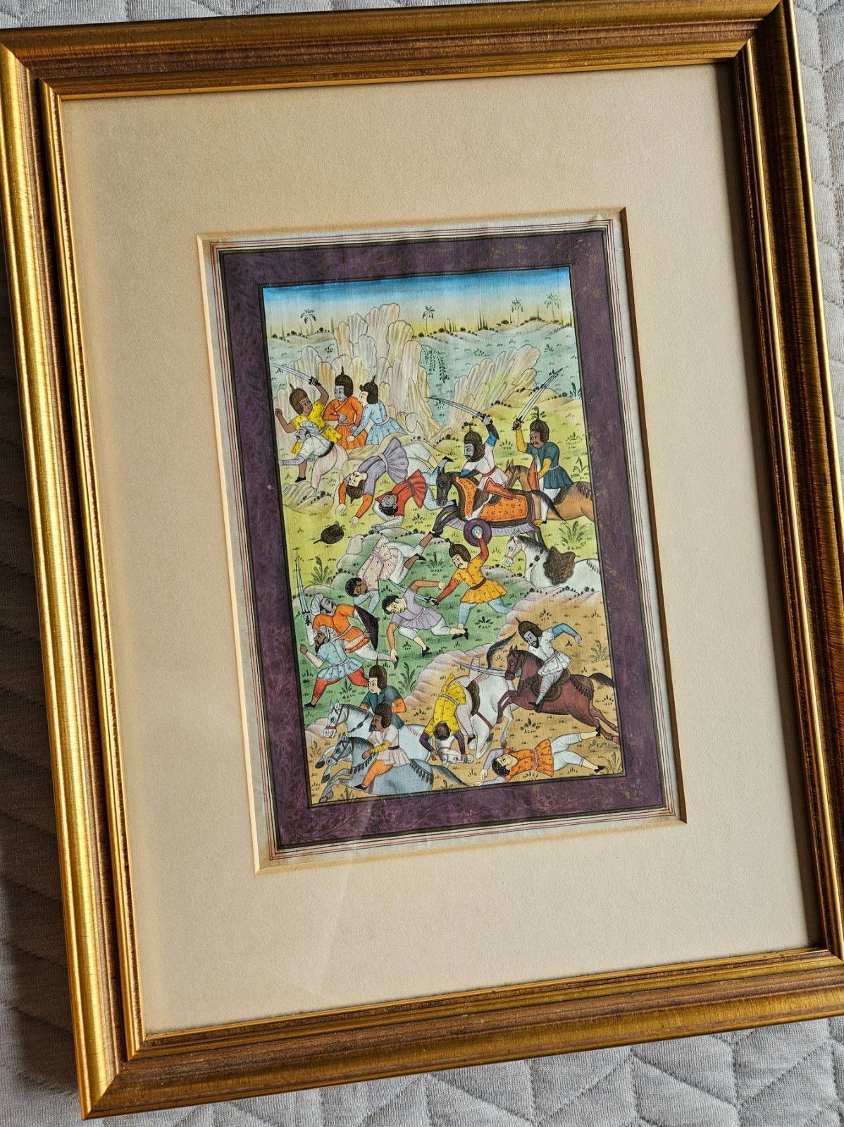 Pair of Paintings depicting Mughal Empire. Appraised. Framed.