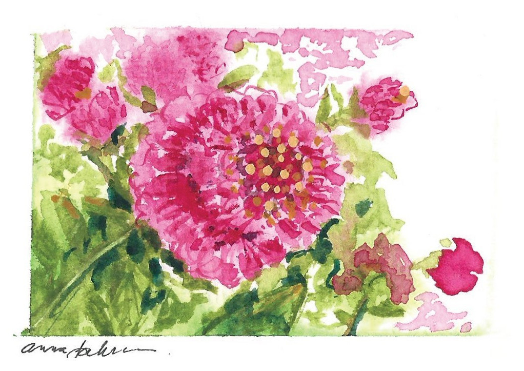 Original ACEO Watercolor 2.5 x 3.5, Signed,