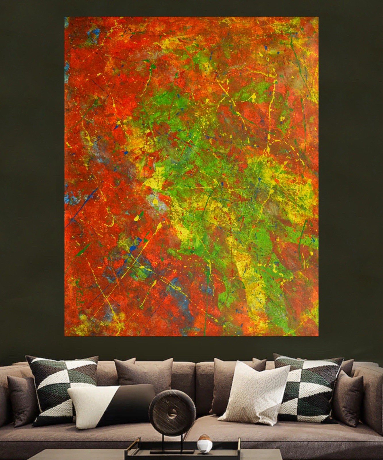 Mark Little Original￼ Giant Canvas Painting 81”X62” (6 Foot 9 inch) Abstract XXL