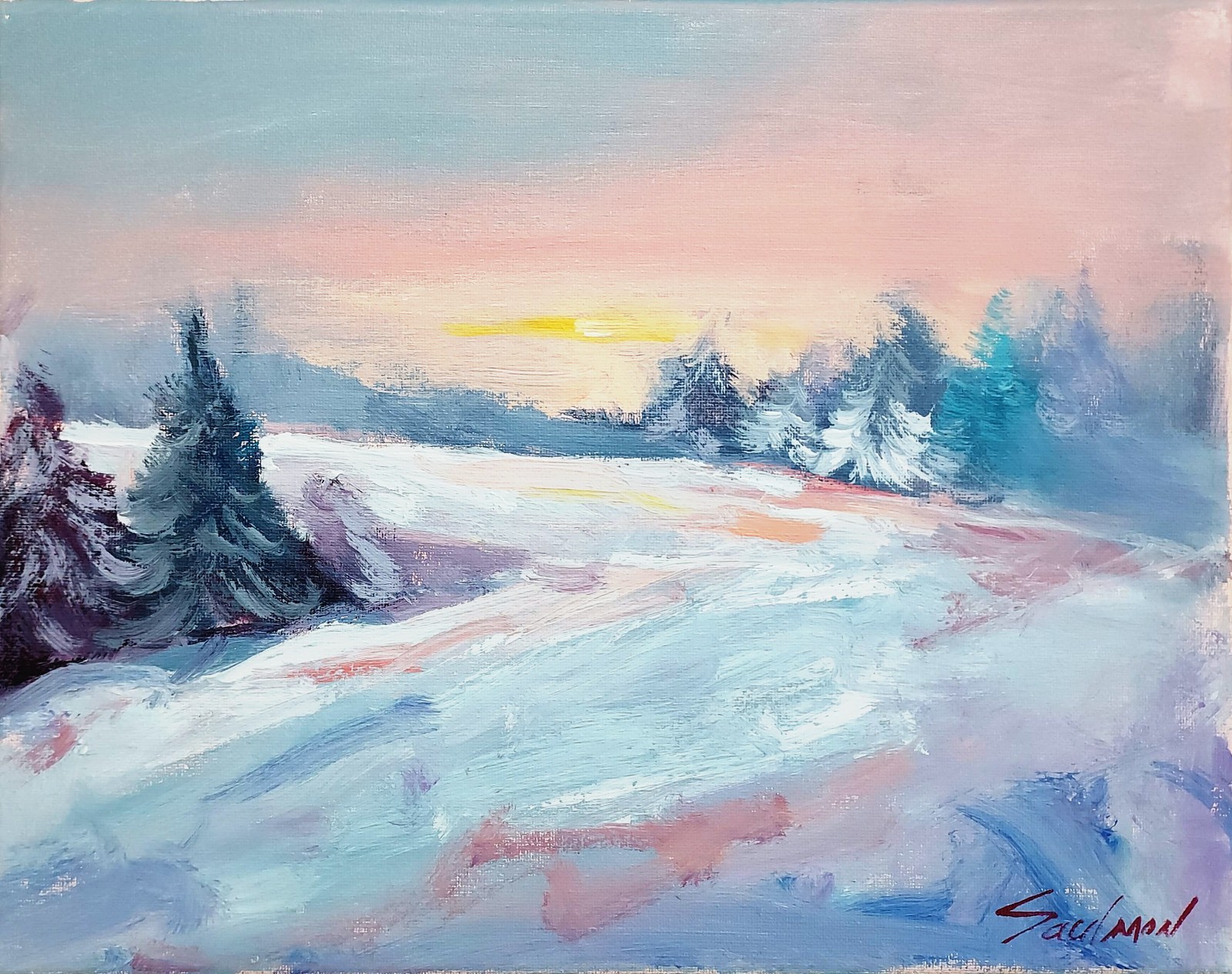 Original Impressionist Painting 14×11 inch on Canvas-Signed by Artist