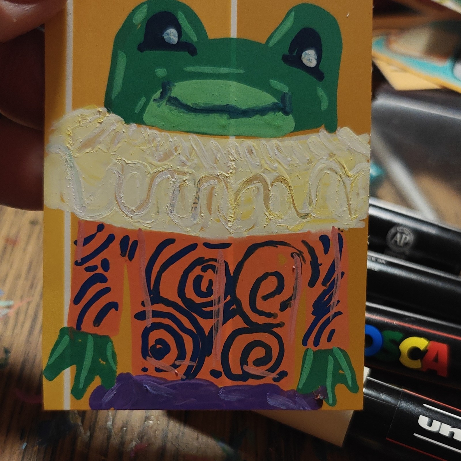 ACEO by Emily Meinert Shakespeare croak frog painting on paper small original